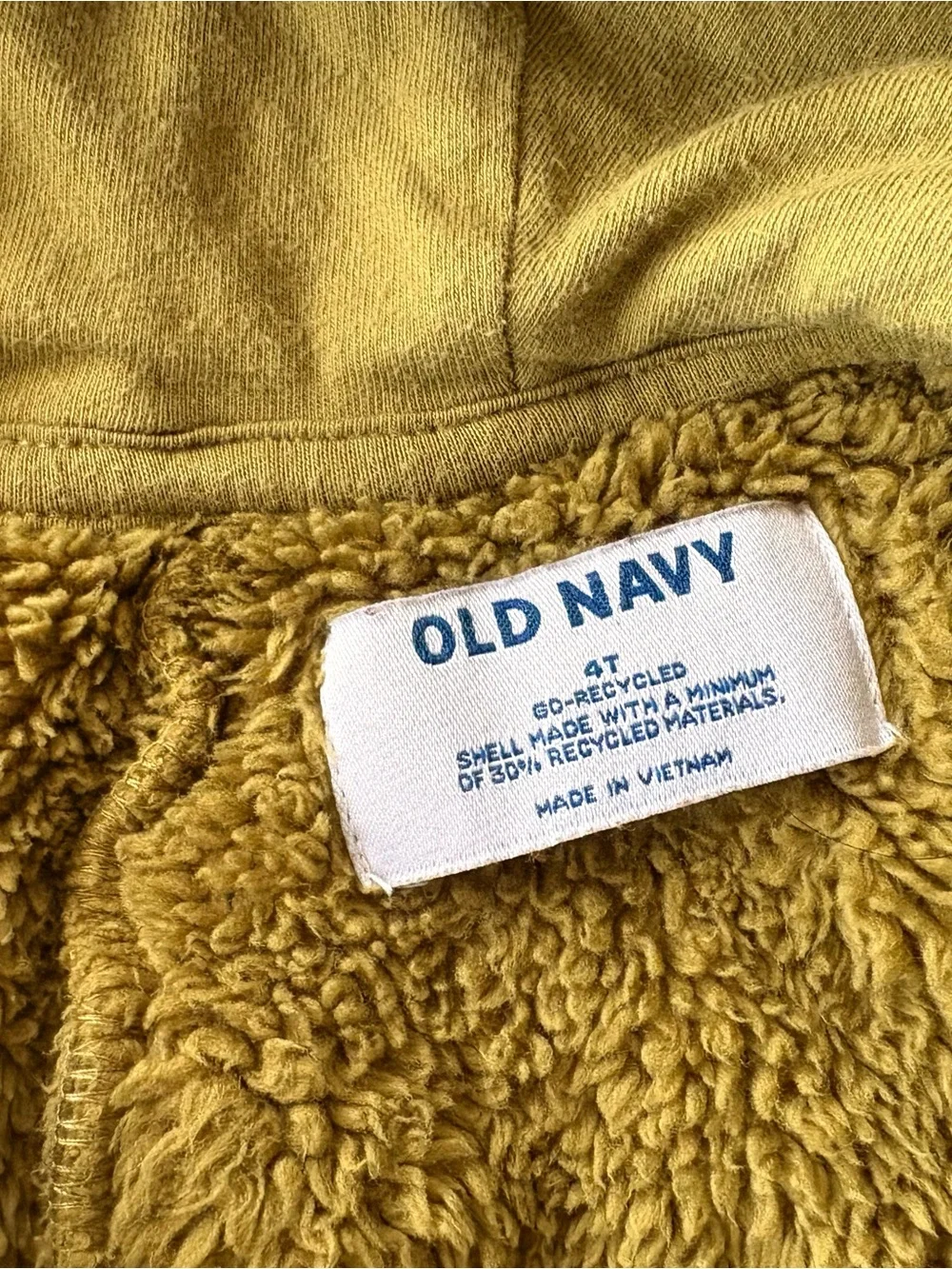 Old Navy Mustard Hooded Sherpa Jacket